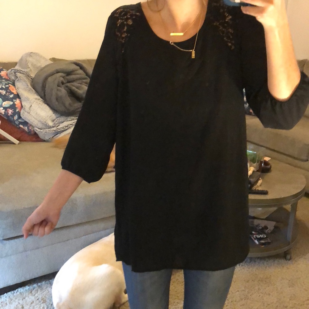 Black long flowy blouse